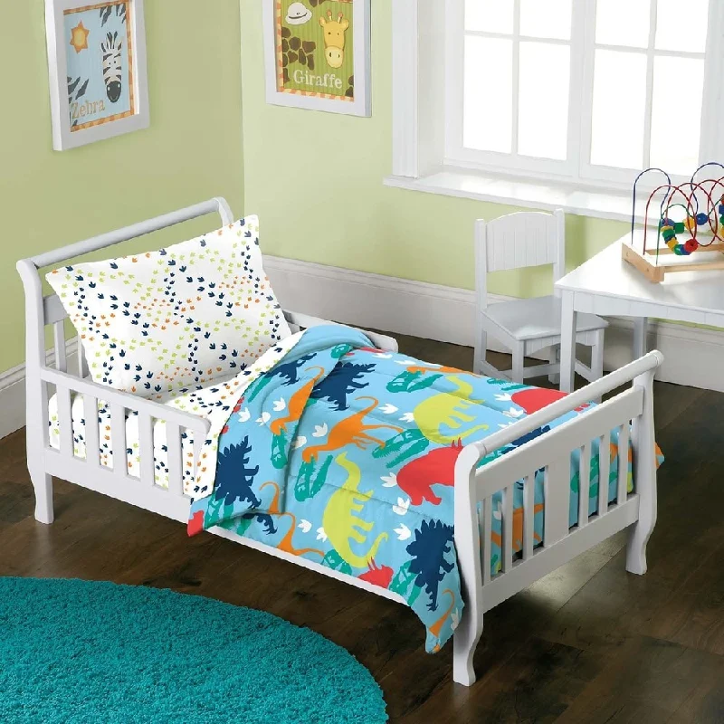 Dream Factory Dinosaur Prints 4-piece Toddler Comforter Set