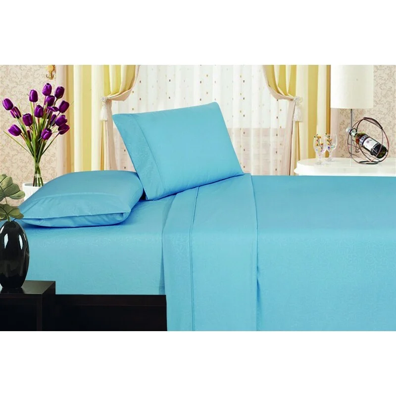 Embossed Vine Sheet Set Twin Sheet Set Light Blue