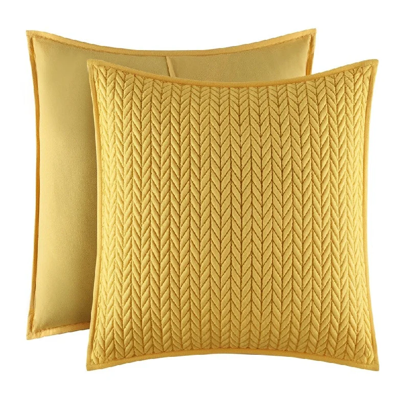 Five Queens Court Catori Banana Yellow Quilted Euro Sham