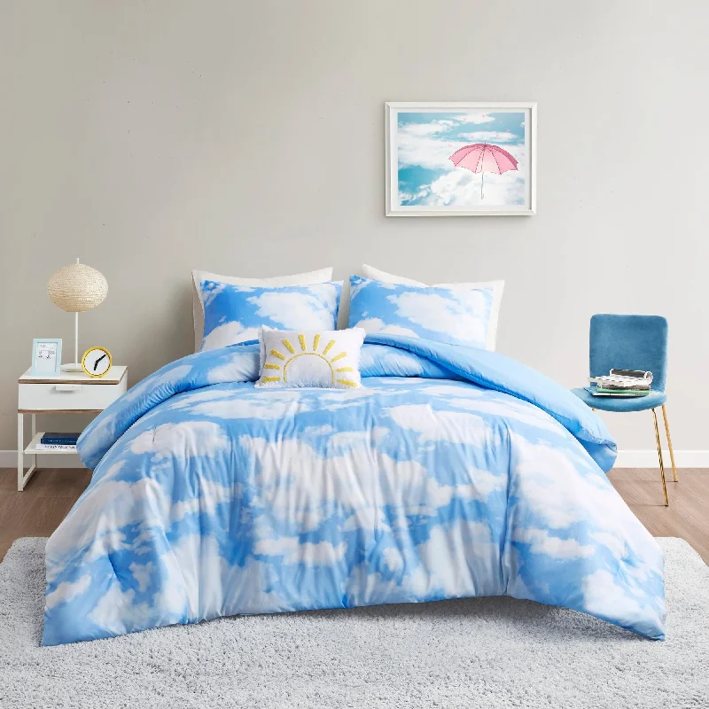 Intelligent Design Catalina Blue Cloud Printed Comforter Set