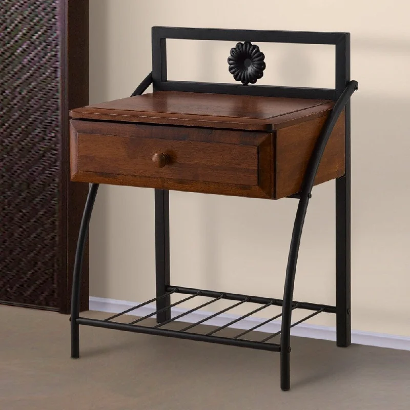 Jevenci 1 Drawer Nightstand - Black