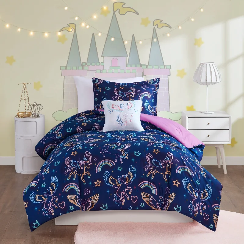 Kate Blue Pegasus Printed Comforter Set by Mi Zone Kids