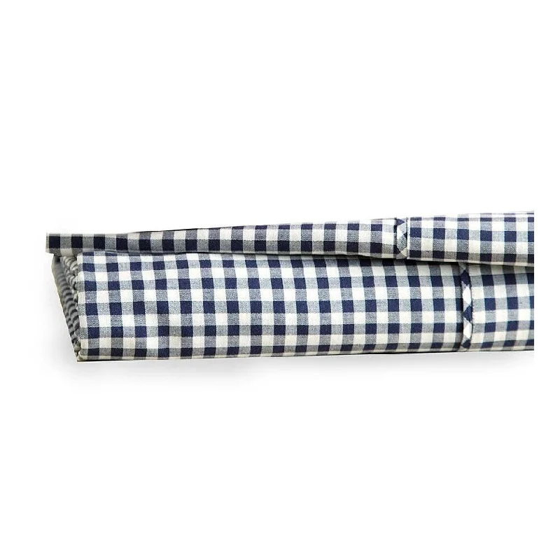 King Gingham Cotton Percale Sheet Set - Navy