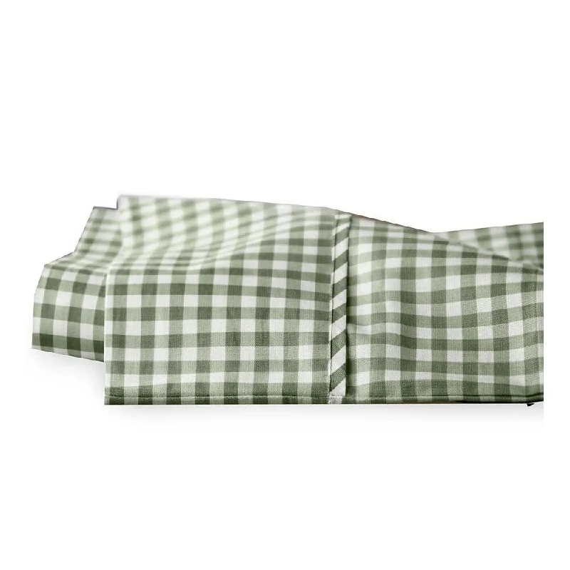 King Gingham Cotton Percale Sheet Set - Sage