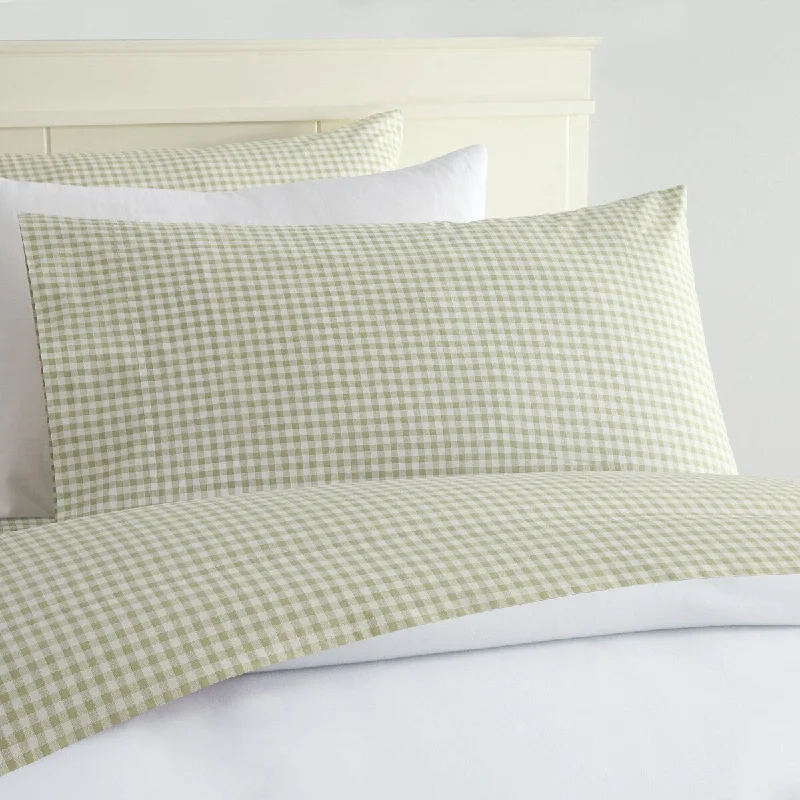 Laurel & Mayfair Gingham 100% Cotton Percale Sheet Set, Green