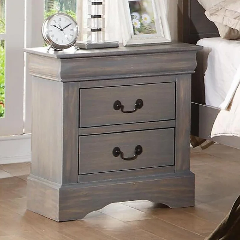 Louis Philippe III Nightstand in Antique Gray