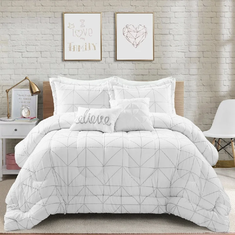 Lush Decor Trio Geo Metallic Print Comforter Set