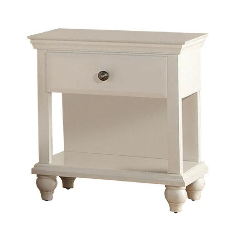 Modern Handmade Nightstand with Drawer & Open Shelf，Metal Knob Adds a Subtle Accent，Suitable for All Rooms