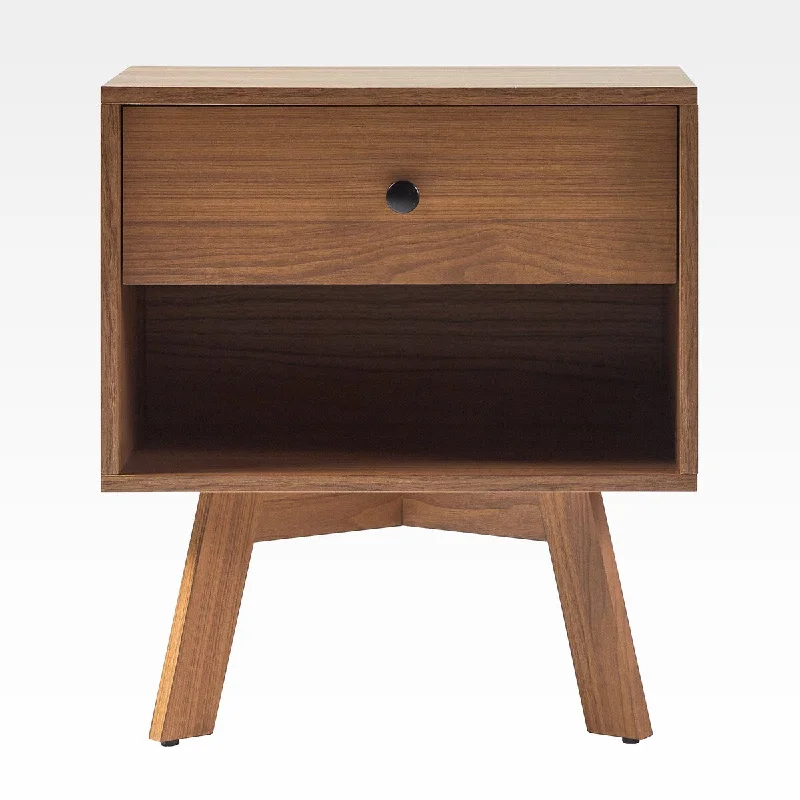 Modern Minimalism 1 Drawer Nightstand Deskside Cabinet - Mocha