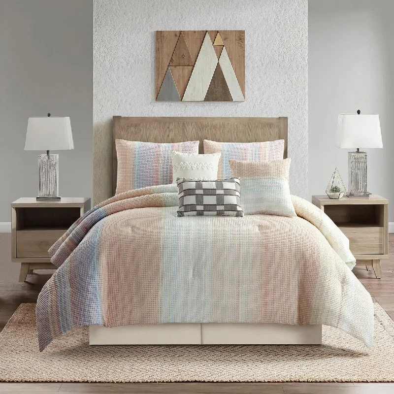 Nanshing Amanda 7 Piece Ombre Stripes Comforter Set