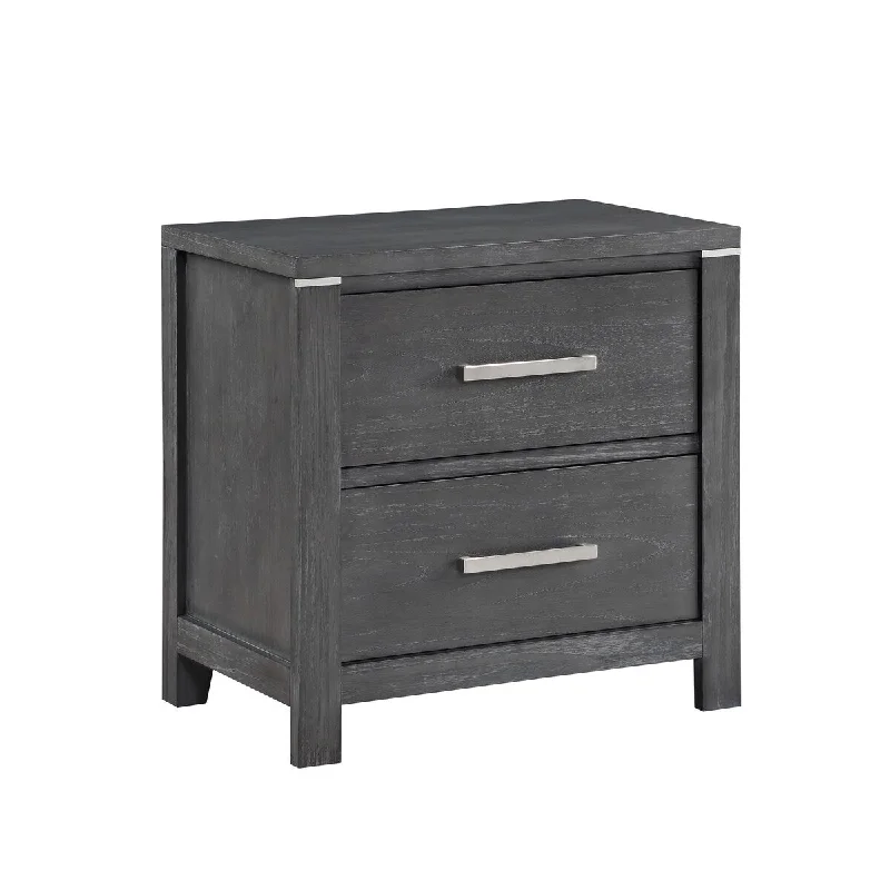 New Classic Furniture Alamos Charcoal Grey 2-Drawer Nightstand