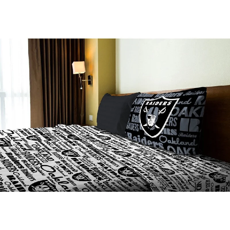 NFL 820 Raiders Anthem Twin Sheet Set