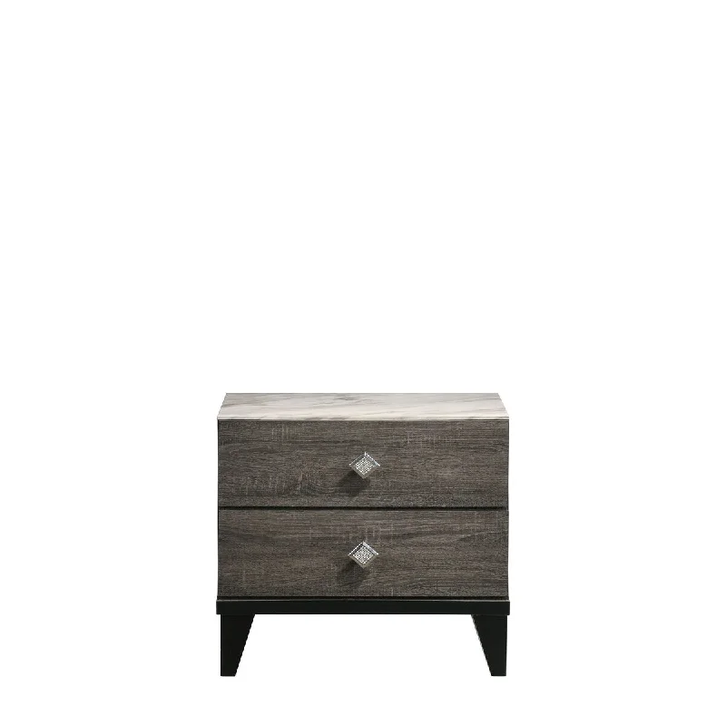 Night Stand Grey, 2 Drawers