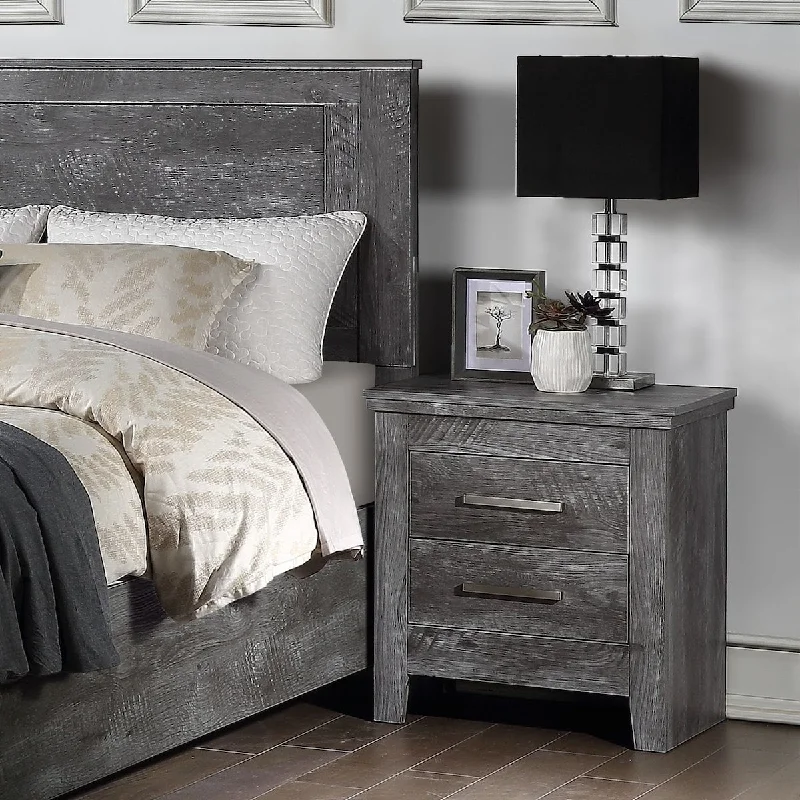 Nightstand, Rustic Gray Oak