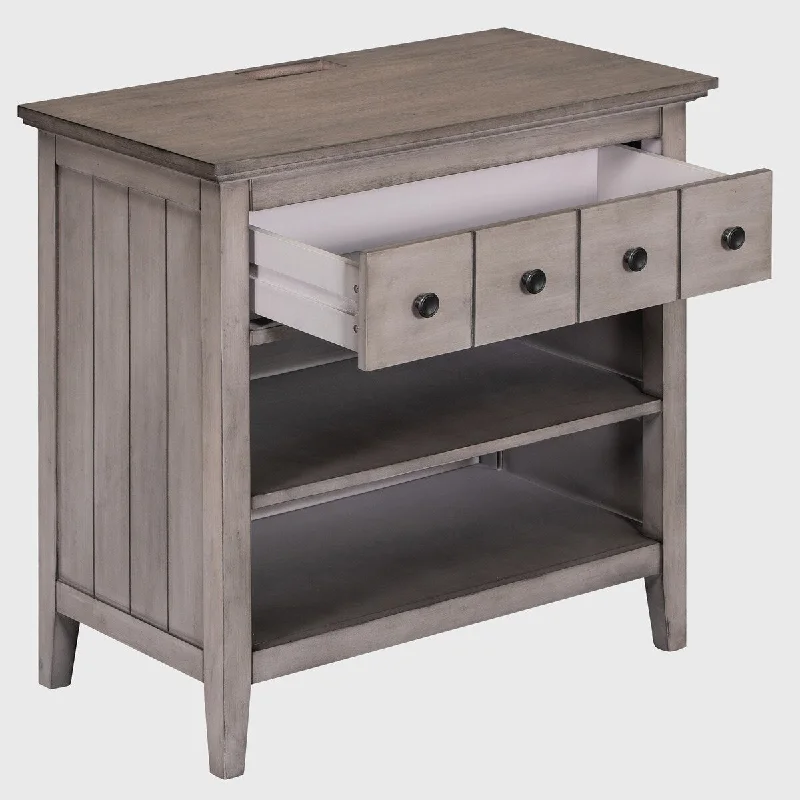 Nightstand with 1 Drawer and 2 Open Shelves