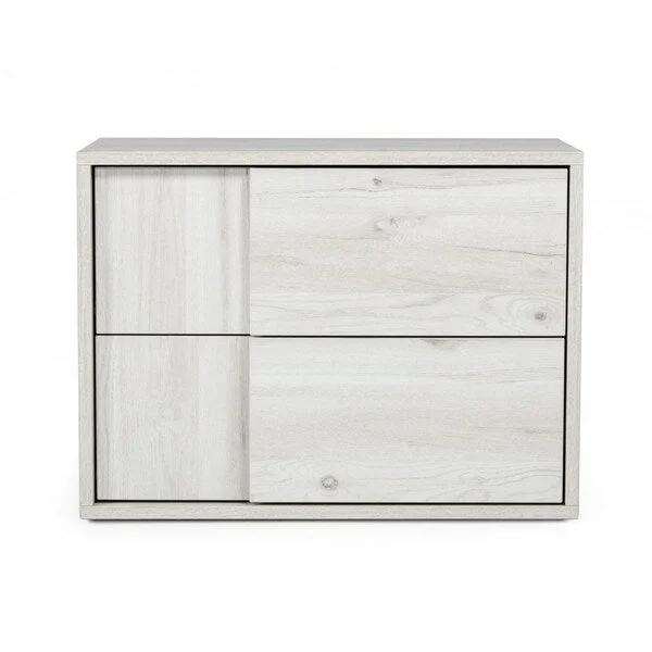 Nova Domus Asus Italian Modern White Washed Oak Nightstand