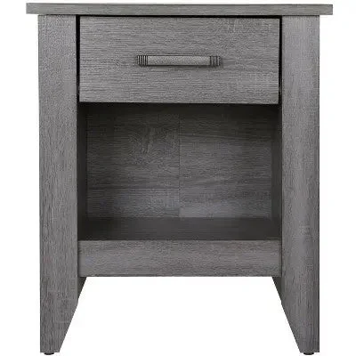 Open Box - Passion Furniture Lennox 1-Drawer Gray Nightstand (24 in. H x 21 in. W x 18 in. D)