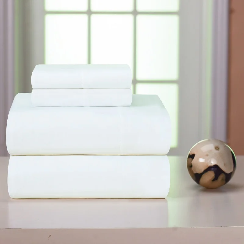 Pointehaven White Solid Heavyweight Flannel Sheet Set