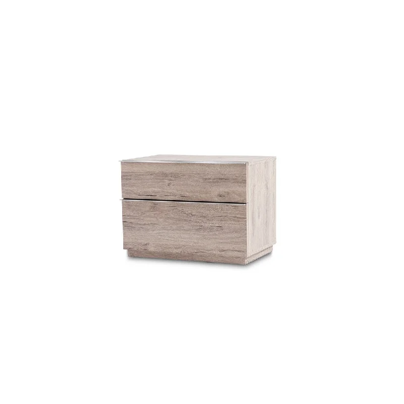 Porto 2-Drawer Nightstand in Oak