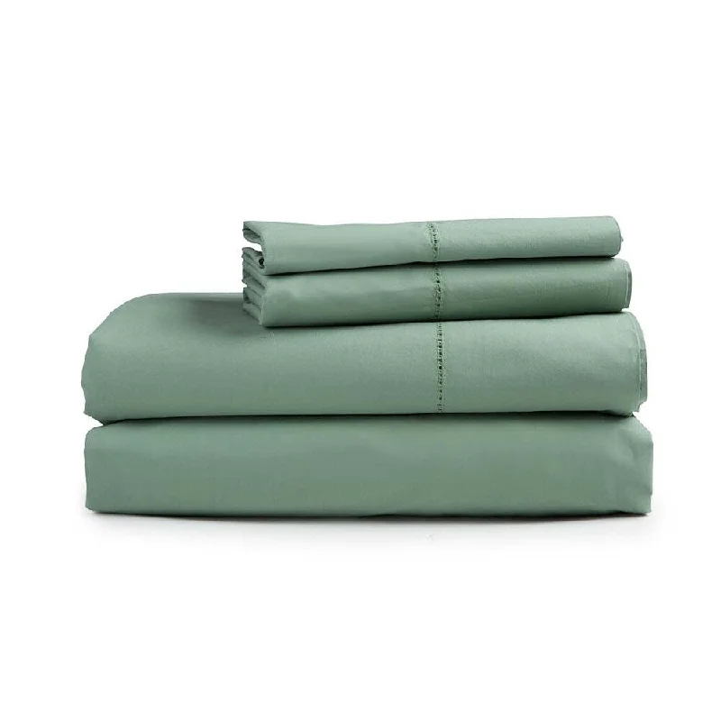 Queen Signature Cotton Percale Sheet Set - Tarragon