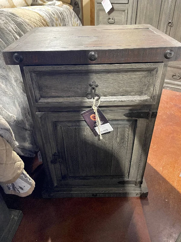 RUSTIC LARGE NIGHTSTAND WEATHERED FARMHOUSE