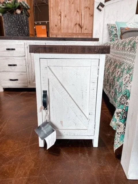 RUSTIC RANCH NIGHTSTAND W/ NEVADA STAIN