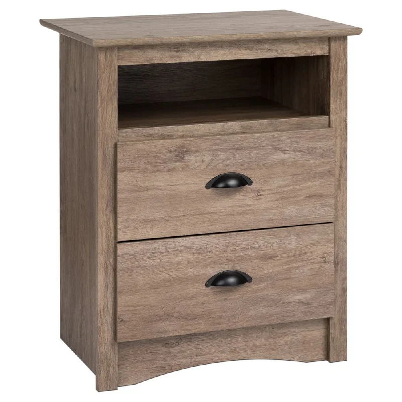 Salt Spring 2 - Drawer Nightstand - Drifted Gray - Prepac