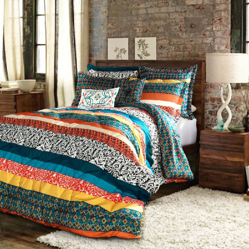 The Curated Nomad La Boheme Boho Stripe 7-piece Comforter Set