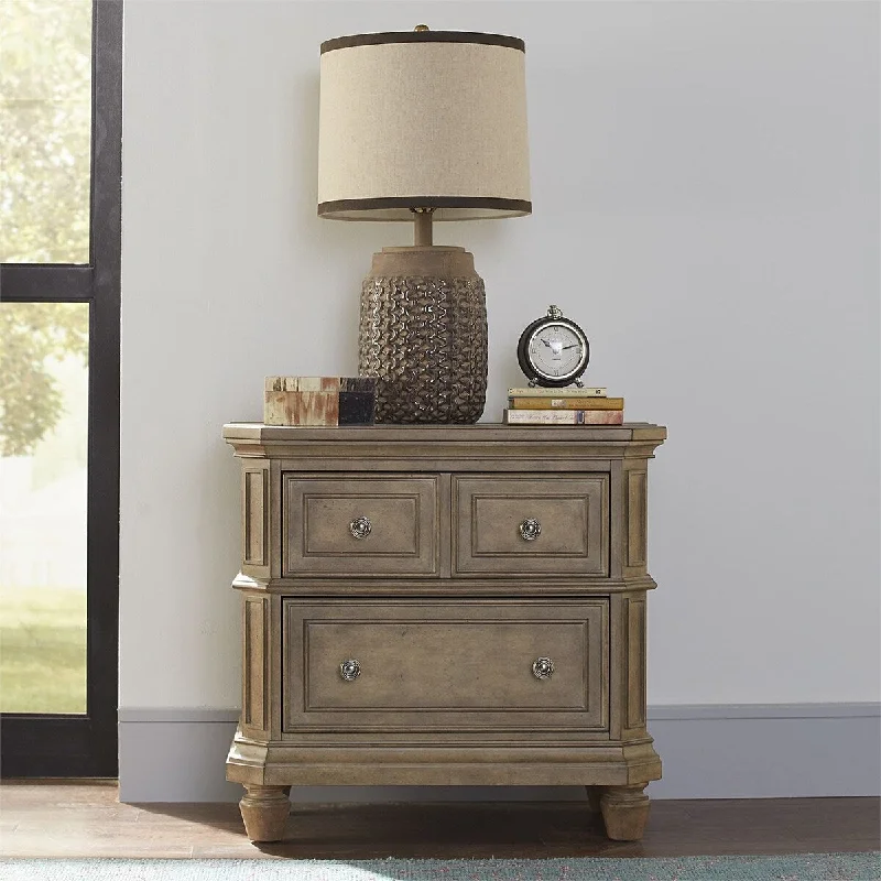 The Laurels Weathered Stone 2-drawer Night Stand