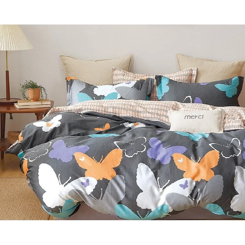 Tilly Butterfly Print 100% Cotton Comforter Set