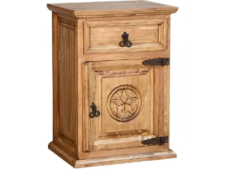 TRADITIONAL LARGE NIGHTSTAND W/ ENGRAVED STAR