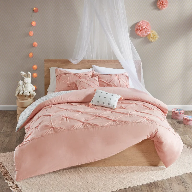 Urban Habitat Kids Eleanor Blush Cotton 5 Piece Reversible Duvet Cover Set