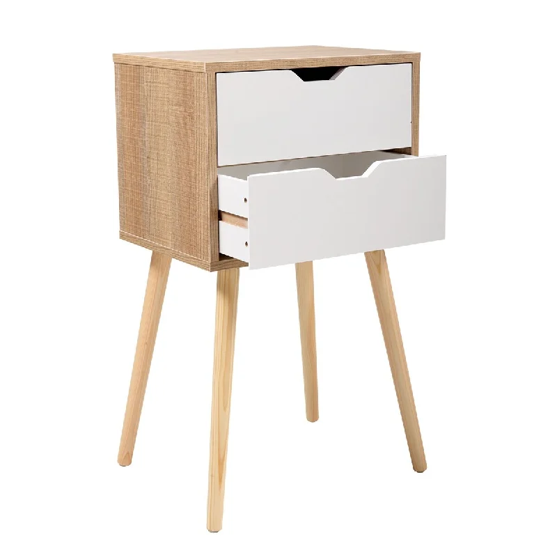 Wooden Modern Nightstand Side Table Living Room Furniture Cabinet