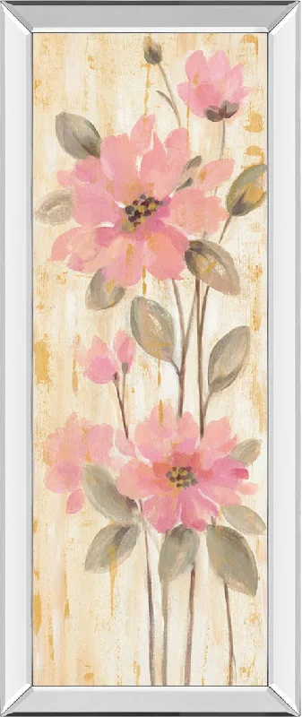 Beautiful Gareden Stems II By Silvia Vassileva - Mirrored Frame Wall Art - Pink