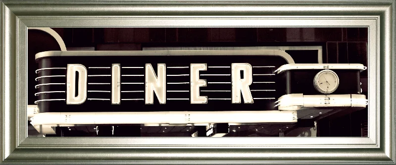 Diner By Susan Bryant - Framed Photo Print Wall Art - Black