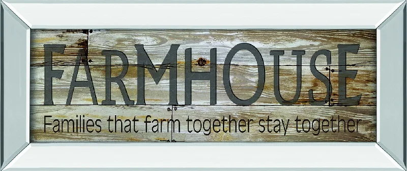 Farmhouse By Cindy Jacobs - Mirror Framed Print Wall Art - Dark Brown