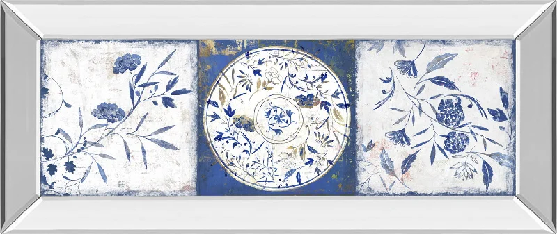 Indgio Ceramics I By Isabelle Z - Mirrored Frame Wall Art - Blue