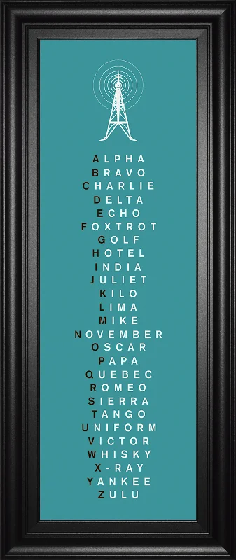 Phonetic Alphabet Il By The Vintage Collection - Framed Print Wall Art - Green