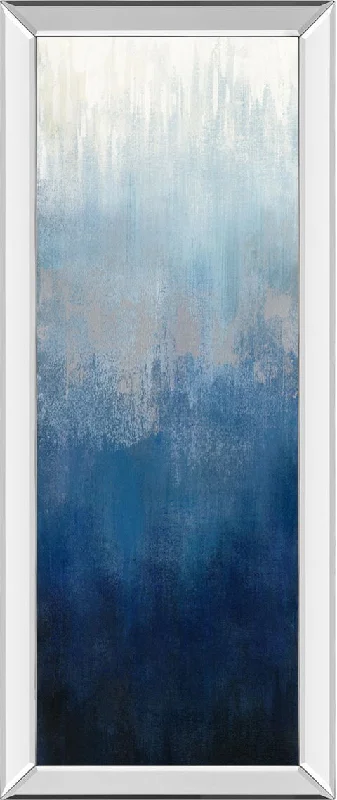 Silver Wave II By Silvia Vassileva - Mirrored Frame Wall Art - Blue