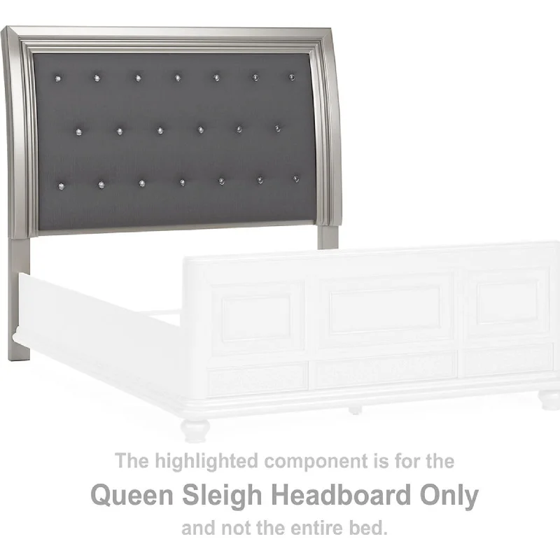 Coralayne Sleigh Headboard - Silver