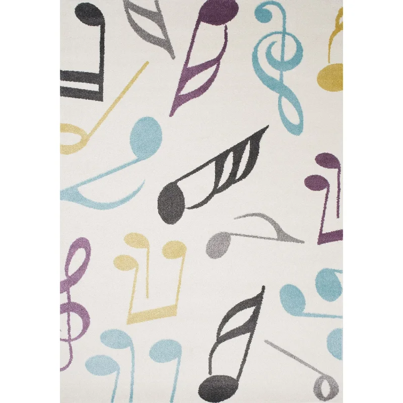 Kids Blue Music Area Rug - 5'x8'